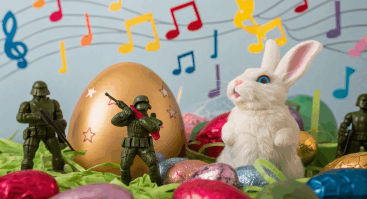 The Mad Easter Bunny’s Moral Report: A Hilarious Take on Music Charts and Action Figures