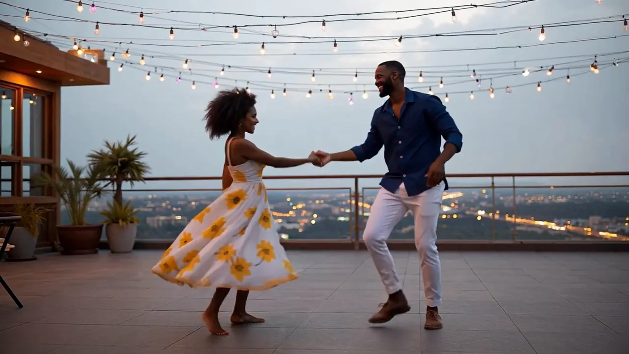A twilight rooftop shot accompanies the bridge where the beat shifts into a chant-like refrain