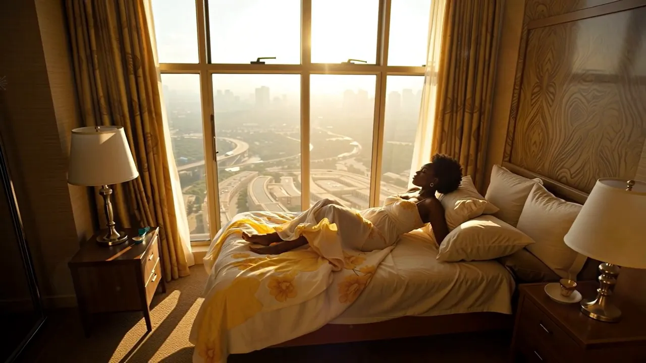 A quiet bedroom scene from the early part of the video as the song reflects on dreams and promises